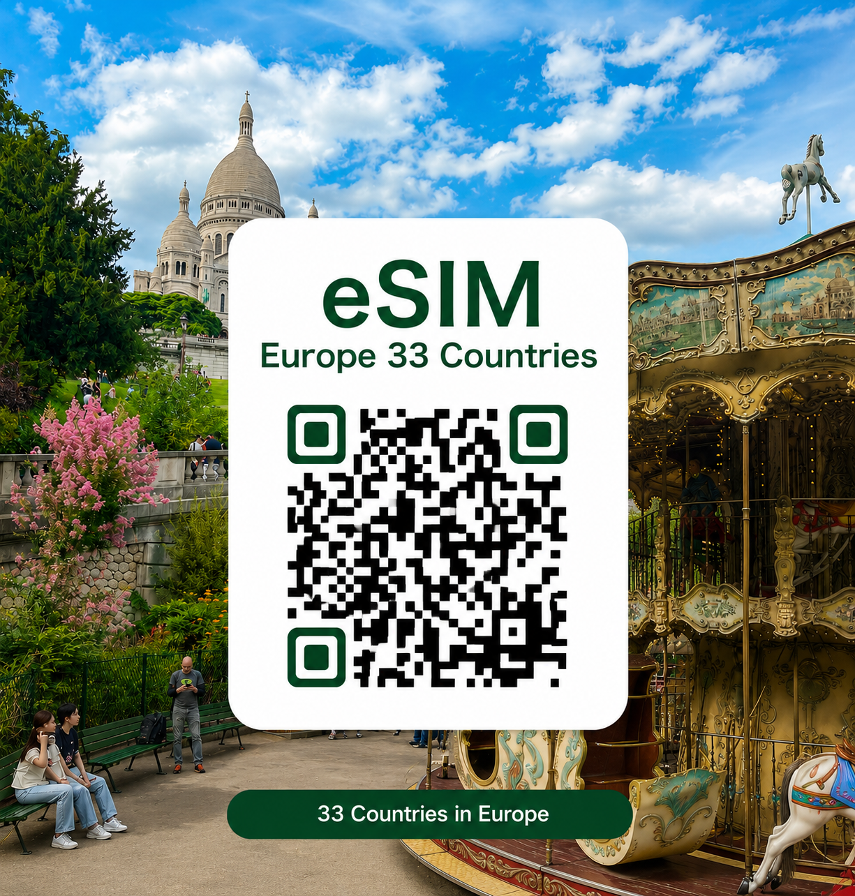 유럽 33개국 이심 eSIM 데이터 매일 무제한 | 영국·프랑스·독일·이탈리아·스페인·스위스·터키 통합 eSIM | 이심통
